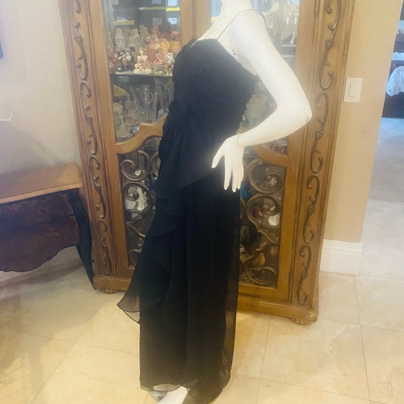 Farinae Collections Black Evening Gown Dress M - Picture 3 of 11